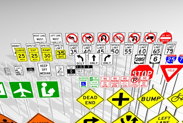 road signs 3d model
